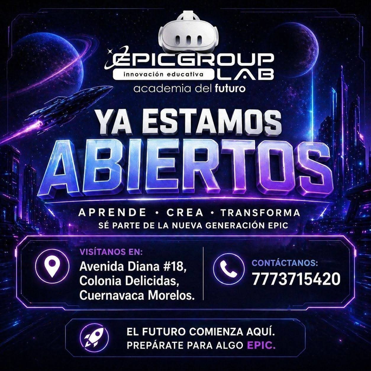 Anuncio de apertura de EpicGroup Lab Cuernavaca